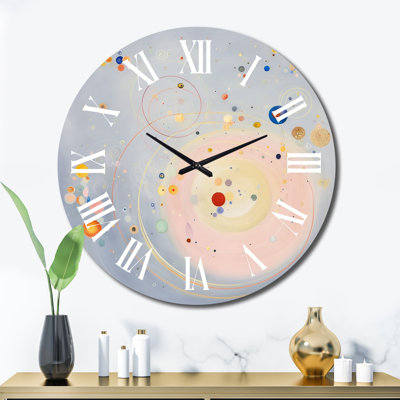 Cosmic Blueprint Vintage Universe Illustration II Wall Clock