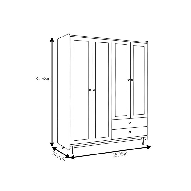 Retro Simple Rattan Wardrobe