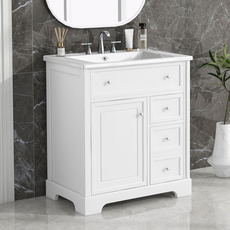 Bathroom Vanity with Sink, White