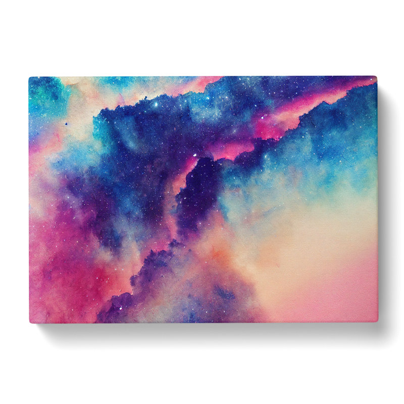 Galaxy Watercolour Vol.4 - Wrapped Canvas, 35cm H x 50cm W x 3cm D