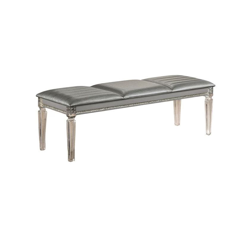 Banc contemporain l 53,6 po, argent