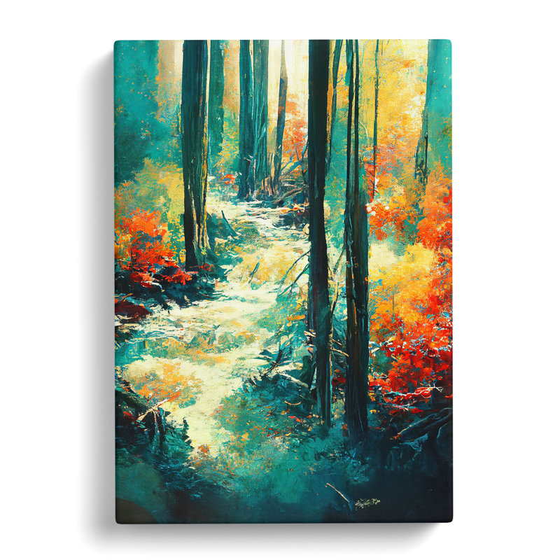 Painted Forest No.5 Abstract - Wrapped Canvas Painting, 60cm H x 40cm W x 3cm D