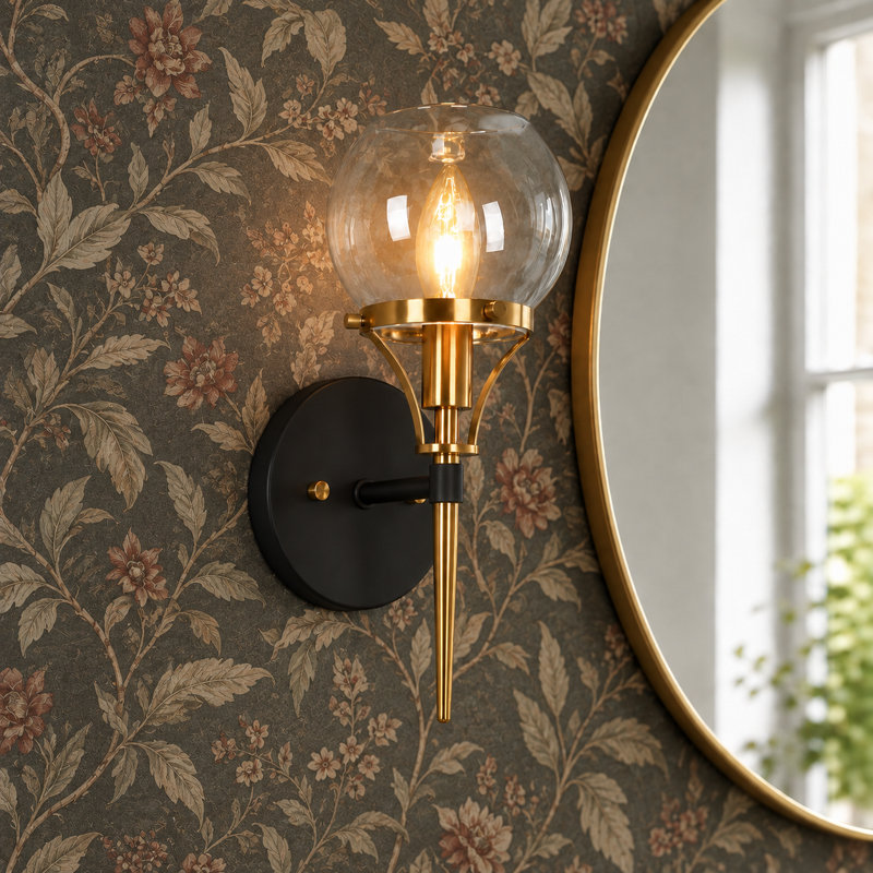 Loram Iron Small  Armed Sconce, Round