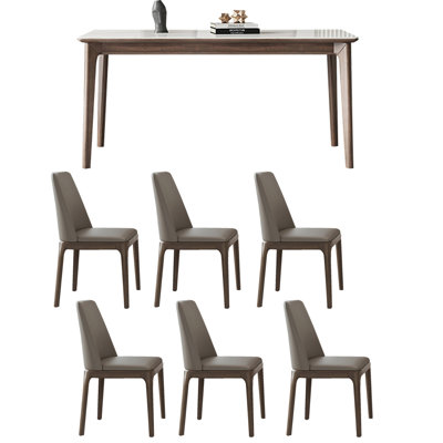 Nordic light luxury modern rock plate dining table