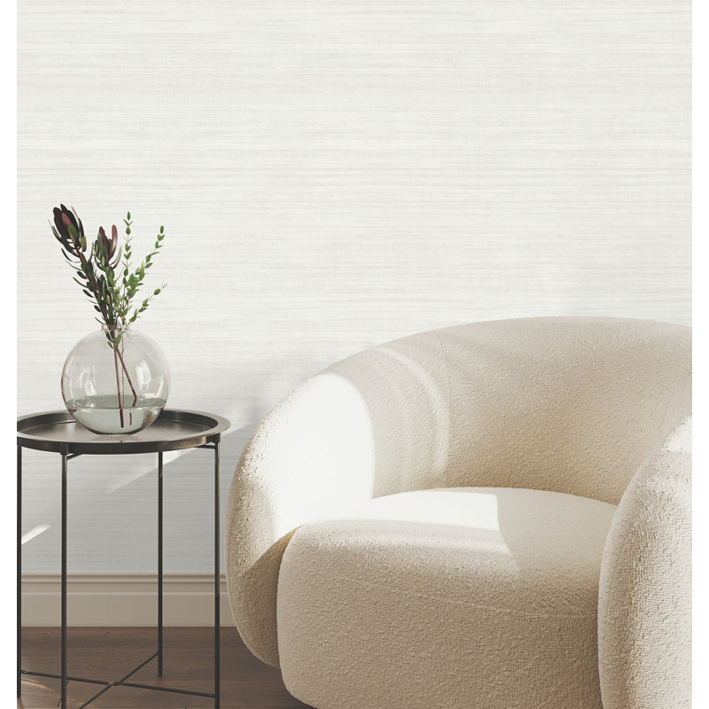 Papier peint imitation soie colombe Silk Essence, Blanc