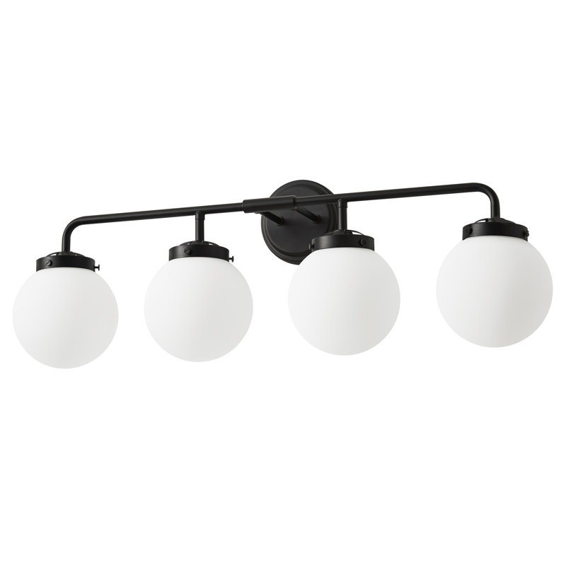Éclairage pour meuble-lavabo à intensité variable Jaxon, ampoules non incluses, 4, Noir mat
