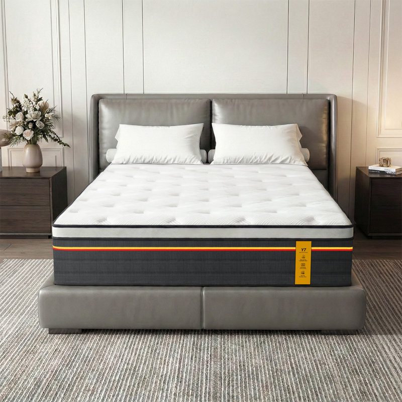 Full Mattress 12 Inch Hybrid Mattress In-A-Box With Pocketed Coils & Cooling Gel Foam,Easy Setup,Pressure Relief & Motion Isolation, Certipur-US Certified