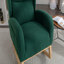 Chaise berçante en tissu Teddy avec pieds en bois paquet, vert