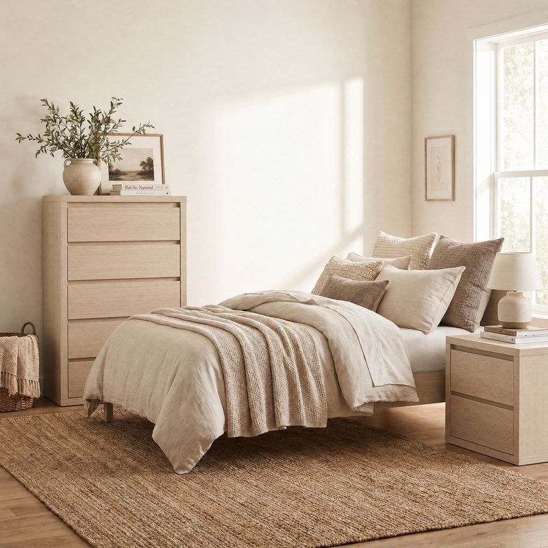 Fere 30" W 5-Drawer Dresser, Ivory White