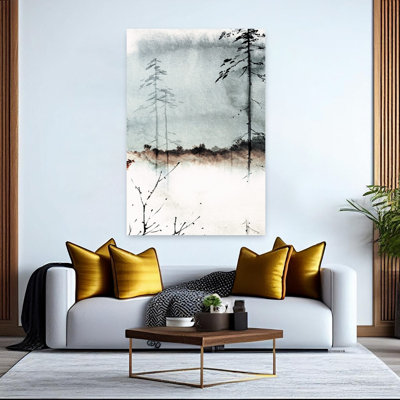 Contemporary Art Contemporary Rustic Serene Forest Landscape Wall Art by Treechild - Wrapped Canvas Print