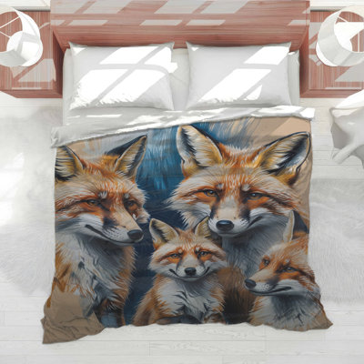Group Of Red Foxes Comforter