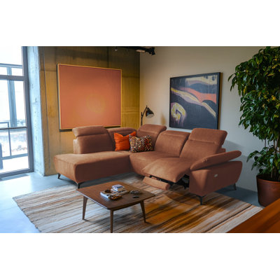 Relaxio Stylish Corner Sofa with Power Reclining & Multi Position Headrests & Adjustable Armrest