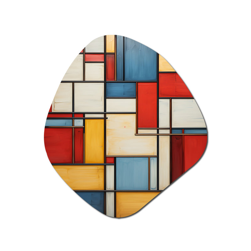 «Geometric Abstraction Composition II», art mural abstrait géométrique en métal, sculpture murale en métal Freeform