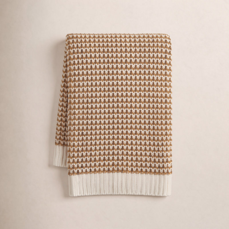 Jeté tricoté chic et doux Keil, Jaune