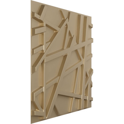 Panneau mural 3D décoratif Evergreen EnduraWall l 19 5/8 po x H 19 5/8 po, brume champagne métallique universelle (couvre 2,67 pieds carrés)