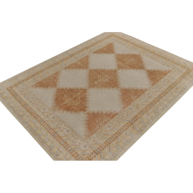 Distressed Homage Wool Geometric Area Rug, Rectangle 10' x 14'
