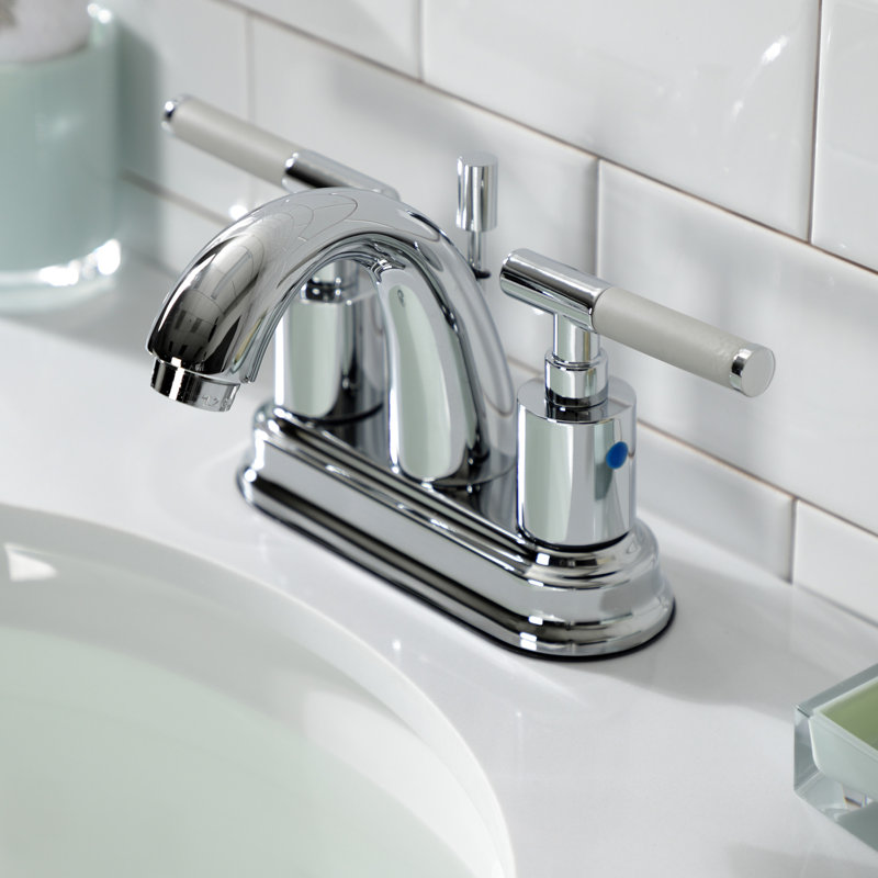 Robinet de salle de bain central Kaiser avec bonde, Chrome poli