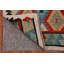 Tapis de couloir oriental géométrique en laine Kilim 3 x 13