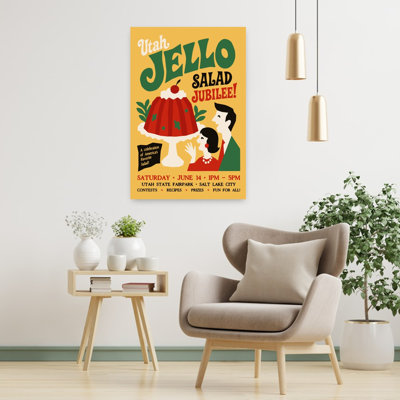 Retro Jello Salad Party Classic Modern Retro Wall Art Print 1 Piece Wrapped Canvas Wall Art