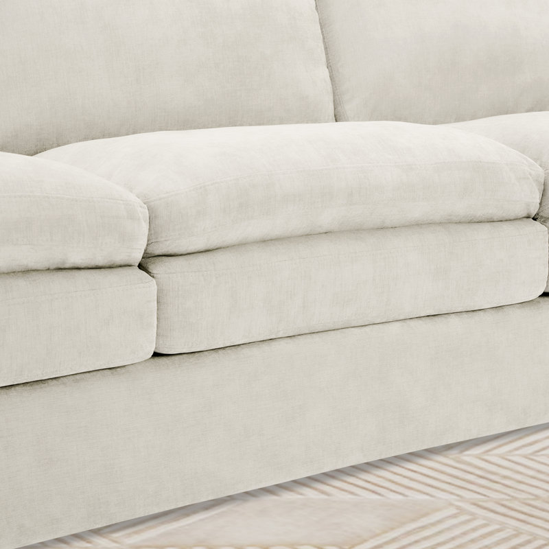 Canapé large et rembourré, causeuse double couche confortable, Beige