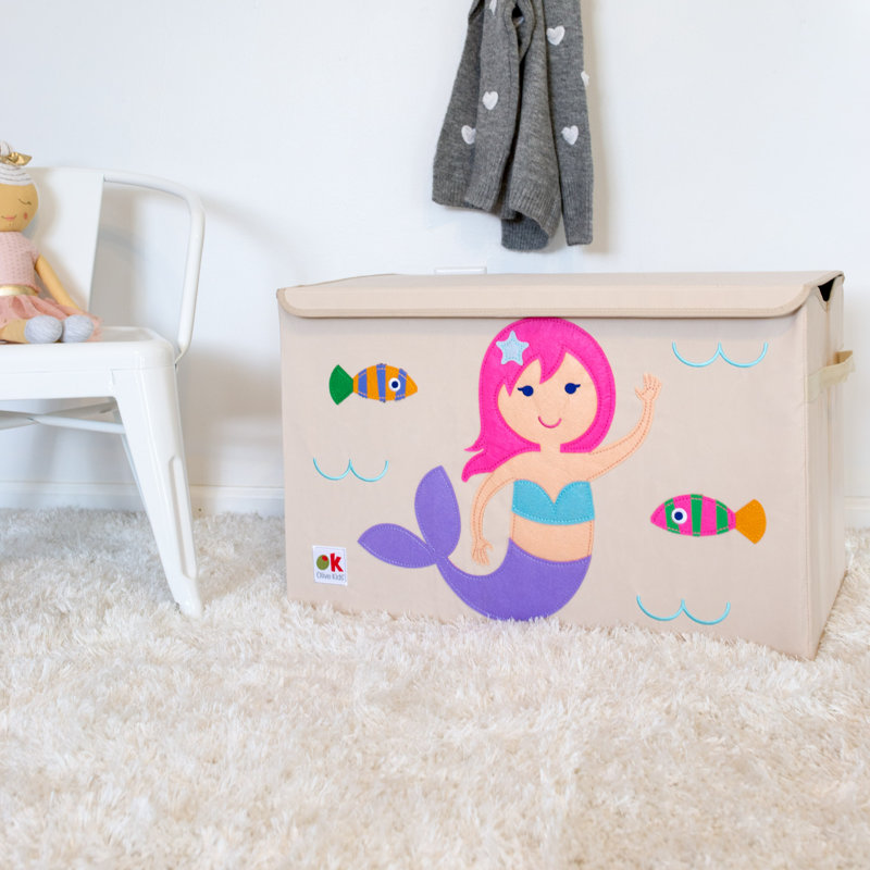 Coffre à jouets en tissu pour enfants Wildkin - Boîte de rangement robuste avec poignée pour jouets et fournitures - Sirènes