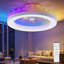 Smart Ceiling Fans with Lights, RGB Fan Ceiling Light with Remote Control, 6 Speeds 3000K-6500K Dimmable Quiet LED, for Bedroom Dining Room Living Room-1975155807