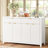 Modern 55.1'' Sideboard Buffet Cabinet With 2 Drawers & 4 Doors, Adjustable Shelves, Wave-Pattern Design, Aluminum Handles, Painted MDF, Scandinavian Storage For Dining Room, Living Room-1670806394