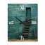 Horloge murale transitionnelle «Stairway To Grace Minimal Orange On Indigo VI»-99639293