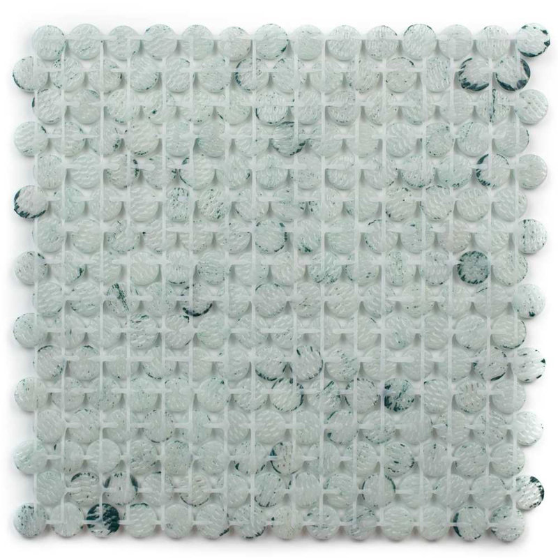 Eterna Penny 12"x12" Recycled Glass Mosaic Wall & Floor Tile, Turquoise