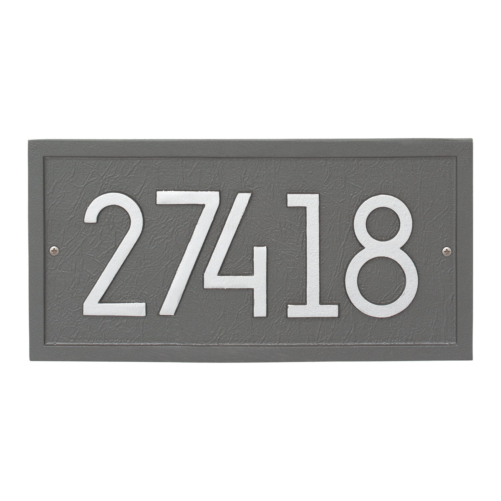 Modern Address Plaque, Pewter/Silver, Yes