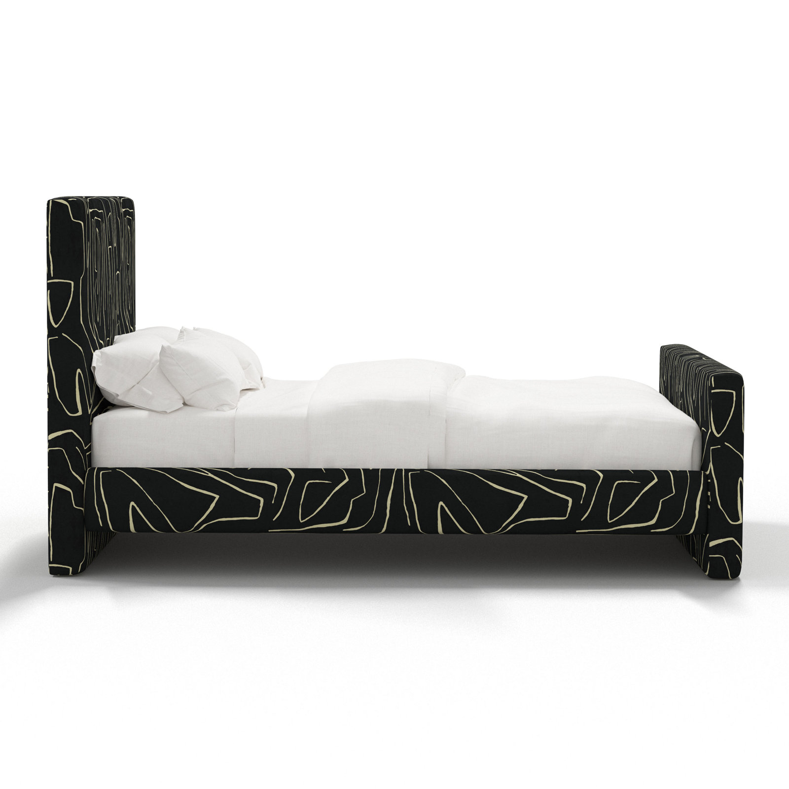 Upholstered Bed, Graffito Onyx Beige, Full