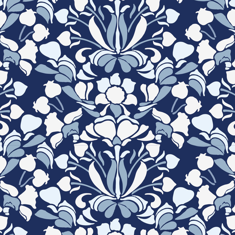 Nomad Snapdragon 10' L x 24" W Wallpaper Tile, Navy Blue, Non-pasted, Faux Grasscloth