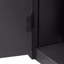 Armoire de rangement à portes verticales à rayures verticales avec poignées en métal