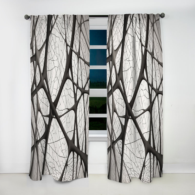 Minimalist Black and White IX - Modern Curtain - Velvet Room Darkening - 1 panel, 52" W x 90" L