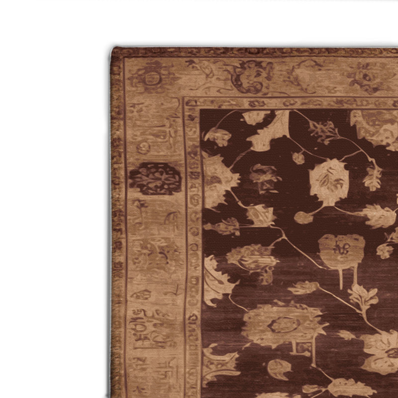 Tapis intérieur et extérieur brun Overdyed, Rectangulaire 8 pi x 10 pi