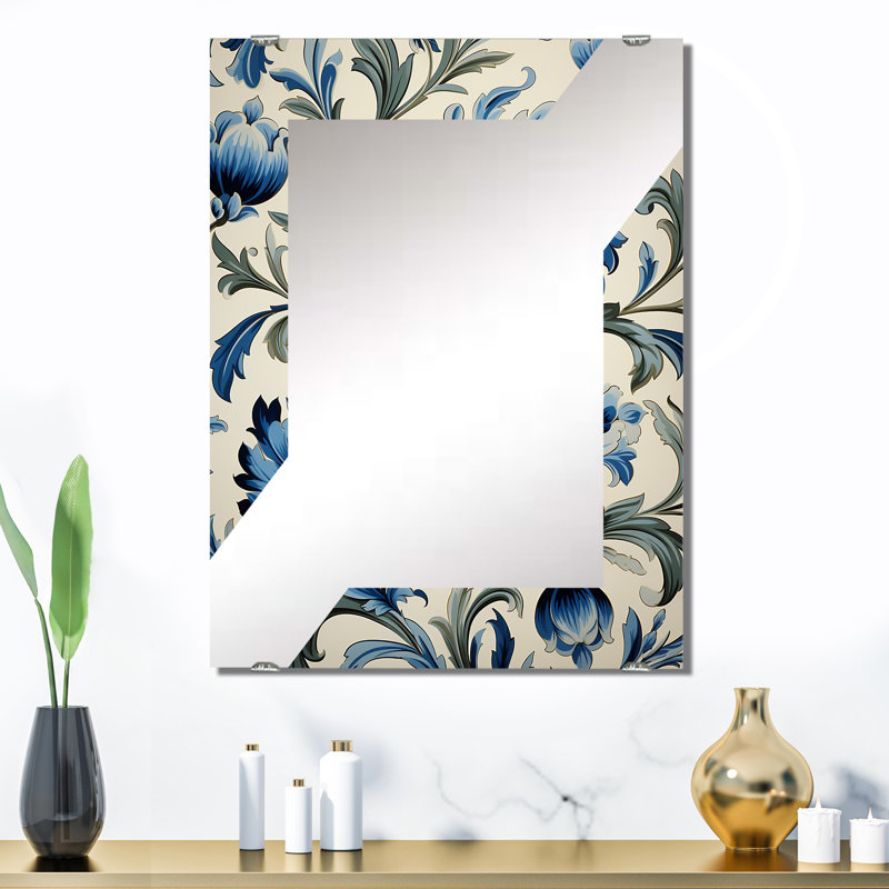 Clanton - Miroir mural abstrait floral grand, 32 po x 24 po