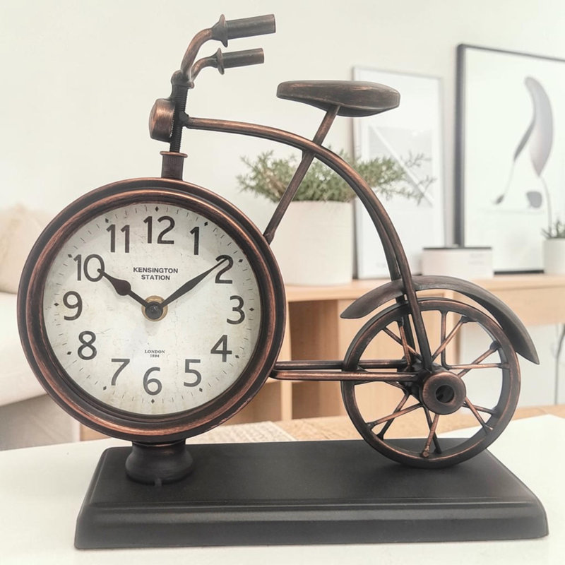 Numerical Steel Quartz movement / Crystal Tabletop Clock in Black