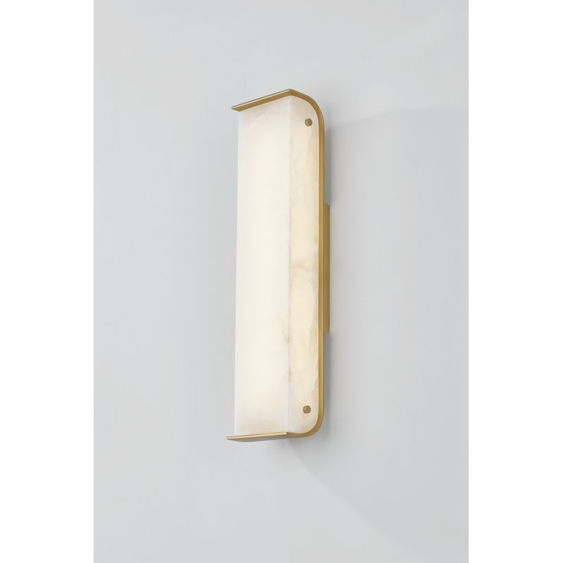 Hera 4.25" Alabaster Wall Sconce, 18" H x 4.25" W x 4.25" D