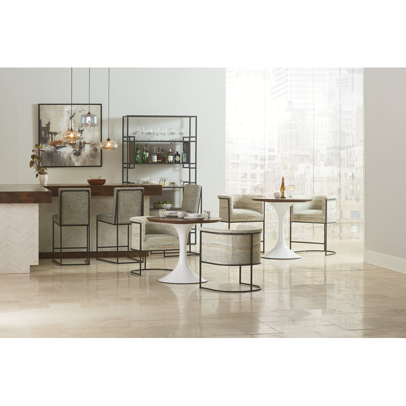 Tabouret de comptoir 26 po Ian, 100 % polyester lin 3155