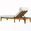 Chaise longue d'extérieur en bois avec dossier réglable et coussin de tête-619355445