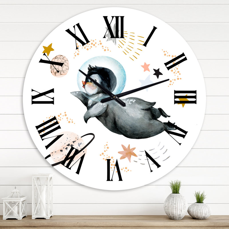 Petit pingouin volant avec étoiles planètes II, Grand