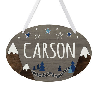 Enseigne de porte personnalisable montagnes Kiaan