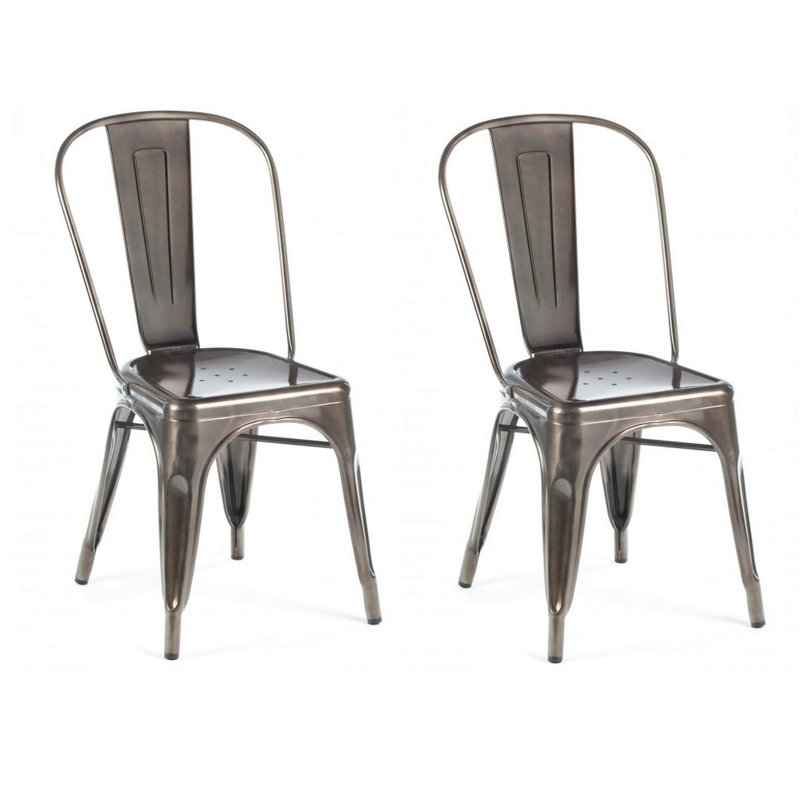 Hasan 18'' H Stacking Side Chair, Gray