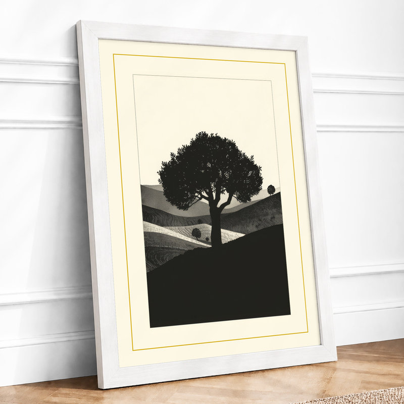 Solitary Tree Minimalist - Print, A2 - 59.4 x 42.0 cm, White