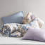Ensemble d'édredon floral 5 pièces avec draps en polyester bleu