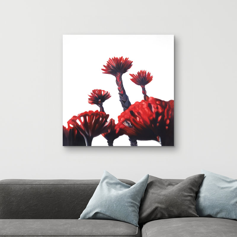 tropical flowers - 32"x32" art on canvas