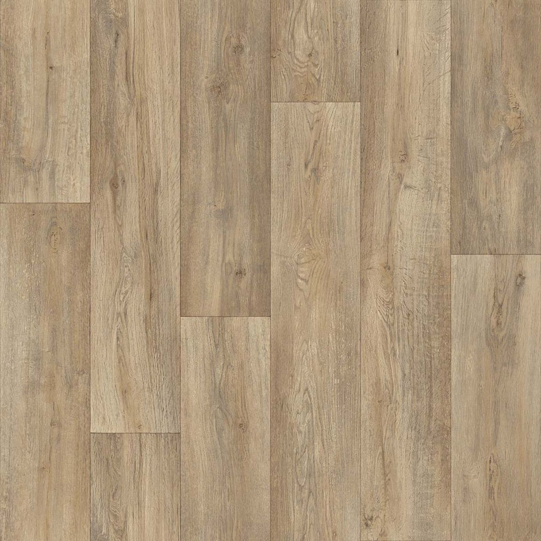 (2M(6'6") X 4M(13'1")-8Mâ², Derby Beige Narrow Plank) Cushion Backed Non Slip Wood Effect Lino Vinyl Flooring For Home Kitchen Bedroom - Image 2