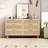 Multi purpose Rattan 6 Drawer Dresser,Modern Storage Cabinet with Wooden Legs-1584073633-1550583237-1559915330