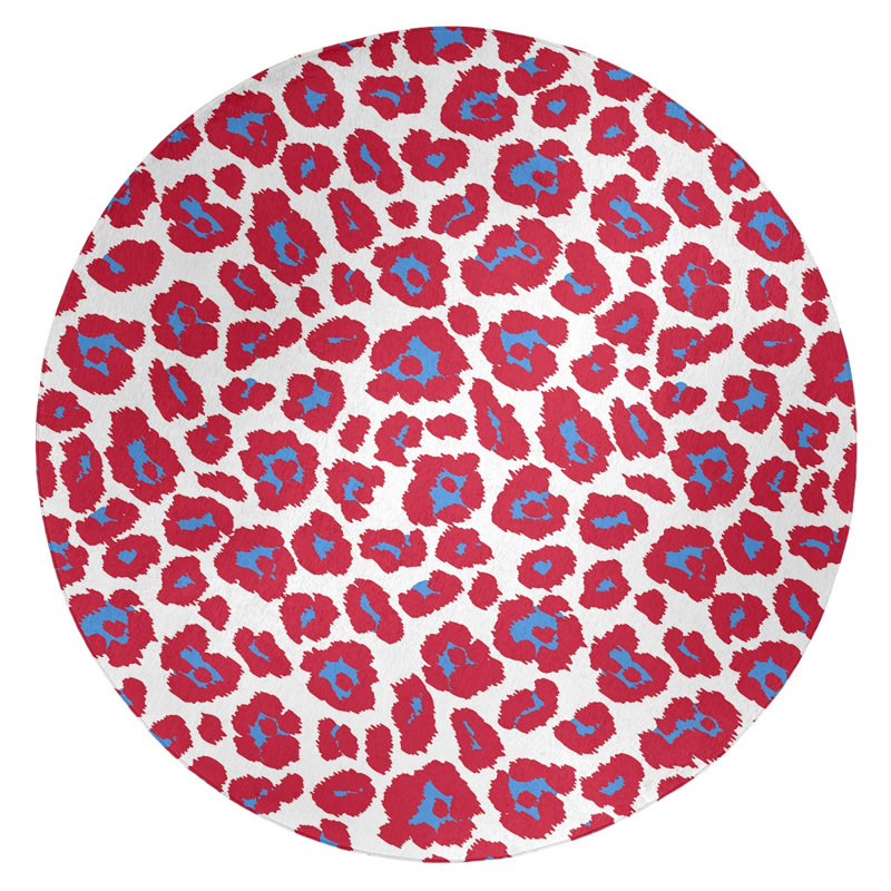 Animal Print Indoor Rug, Round 5'