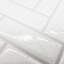 Herringbone White Herringbone Glossy 3D Sticker Tile